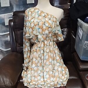 One-Shoulder Patterned Dress